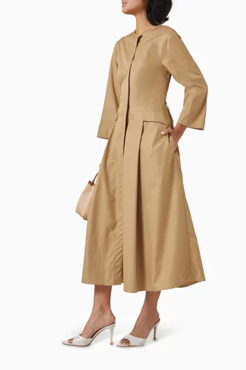 Nora Buttoned Dress in Cotton-twill