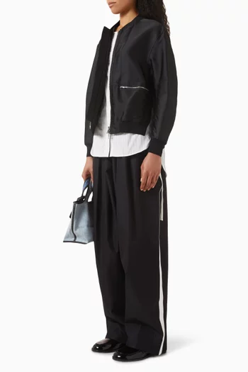 Layered Bomber Jacket in Satin