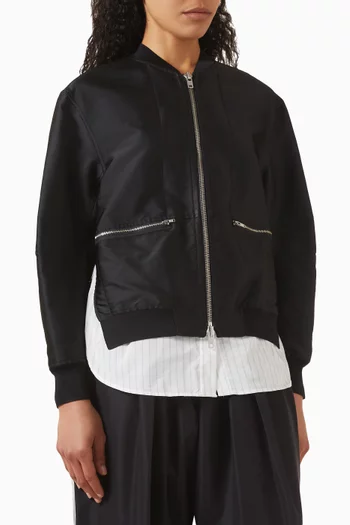 Layered Bomber Jacket in Satin