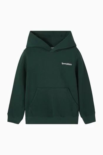 كنزة بغطاء رأس وعبارة Drink More Water صوف قطني