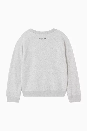 سويت شيرت بفتحة رقبة مستديرة وعبارة Be Nice صوف قطني