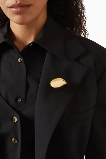 Large Drop Brooch in 18kt Gold-plated Sterling Silver