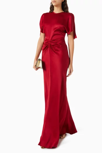 فستان سهرة بخصر كشكش ستان