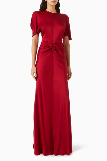 فستان سهرة بخصر كشكش ستان