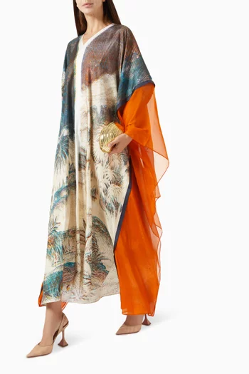 Alba Printed Kaftan in Silk