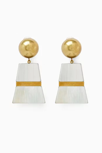 Trapeze Drop Clip-on Earrings in Resin