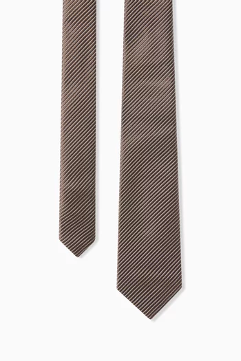Striped Tie in Silk Jacquard