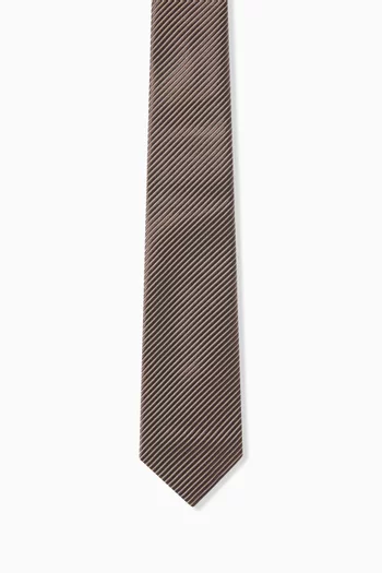 Striped Tie in Silk Jacquard