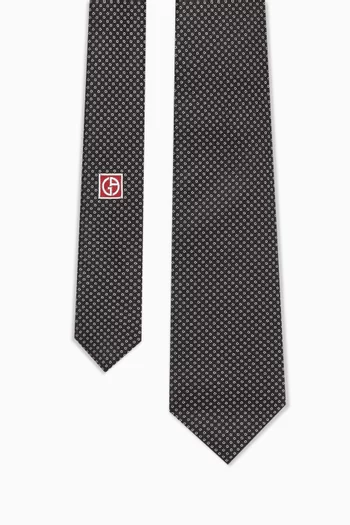 Micro-print Tie in Silk Jacquard