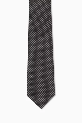 Micro-print Tie in Silk Jacquard