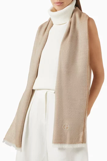 Logo Stole in Cashmere Blend