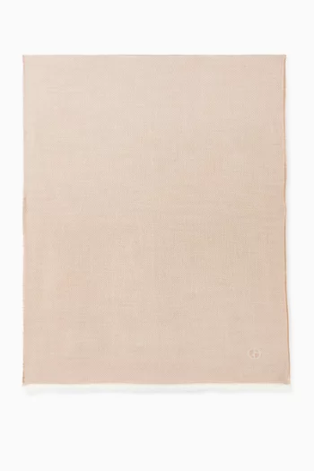 Logo Stole in Cashmere Blend