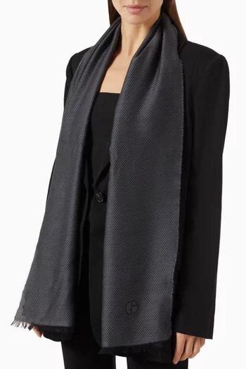 Logo Stole in Cashmere Blend