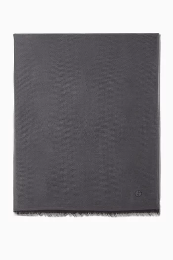 Logo Stole in Cashmere Blend