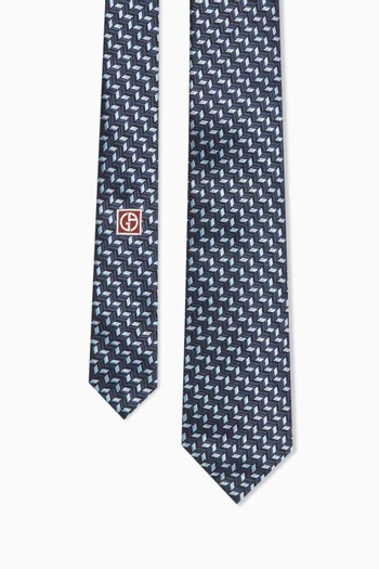 Chevron Tie in Silk Jacquard