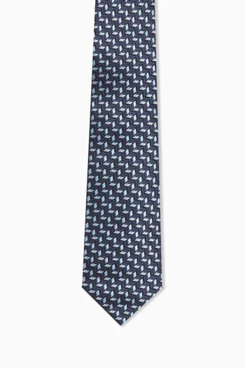 Chevron Tie in Silk Jacquard