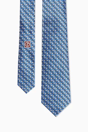 Chevron Tie in Silk Jacquard
