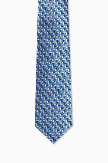 Chevron Tie in Silk Jacquard