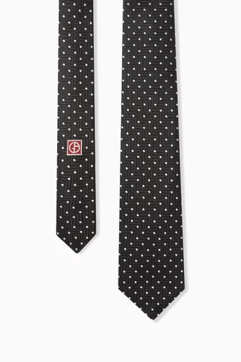 Polka-dot Tie in Silk Jacquard