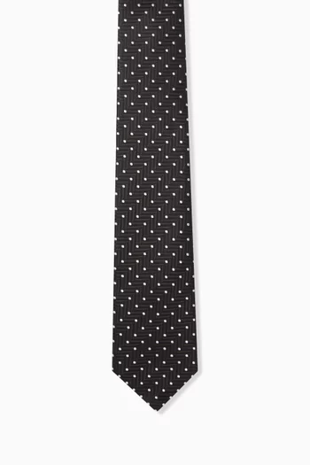 Polka-dot Tie in Silk Jacquard
