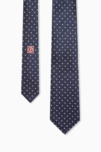 Polka-dot Tie in Silk Jacquard