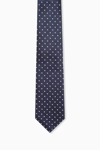 Polka-dot Tie in Silk Jacquard