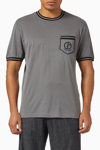 T-shirt in Silk Piqué Jersey