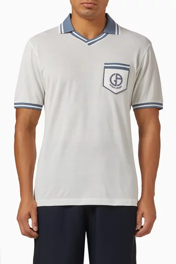 Polo Shirt in Silk Piqué Jersey