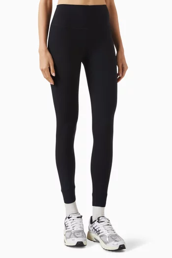 لغينغز خفيف الوزن بخصر مرتفع نسيج مضلع