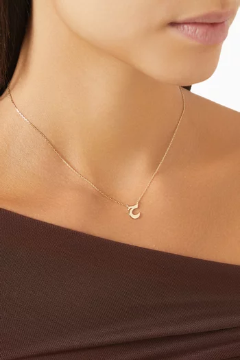 XS Oula Arabic Letter 'Hhaa' Pendant Necklace in 18kt Gold