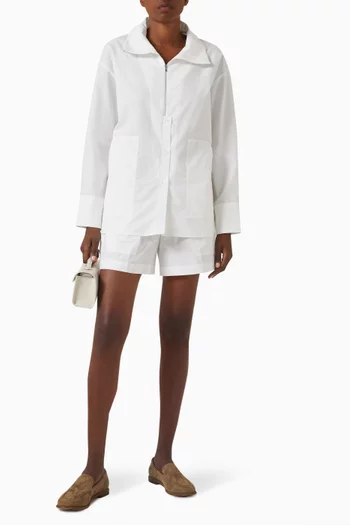 Relaxed-fit Zip-collar Shirt in Cotton