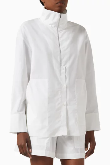 Relaxed-fit Zip-collar Shirt in Cotton