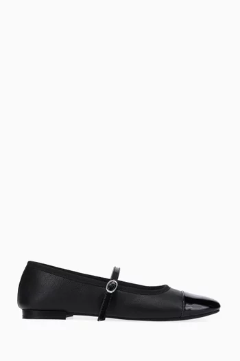 Georgiana Mary Jane Flats in Leather