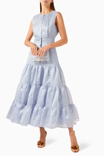Tiered Button-up Dress