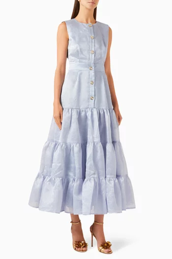 Tiered Button-up Dress