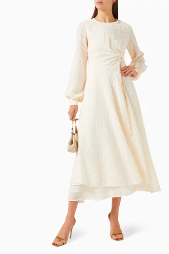 Gathered-waist Chain Dress