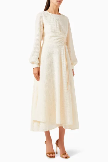 Gathered-waist Chain Dress