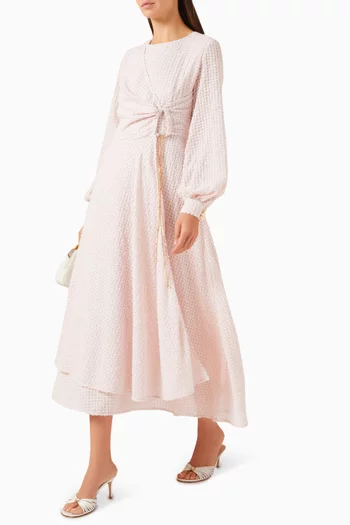 Gathered-waist Chain Dress