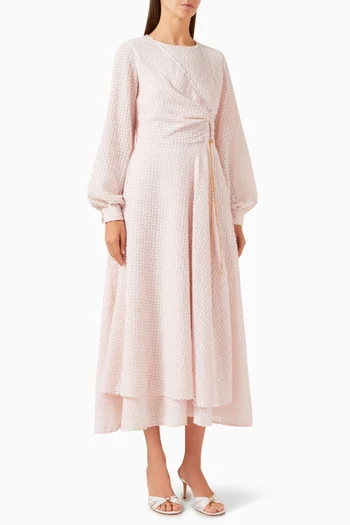Gathered-waist Chain Dress