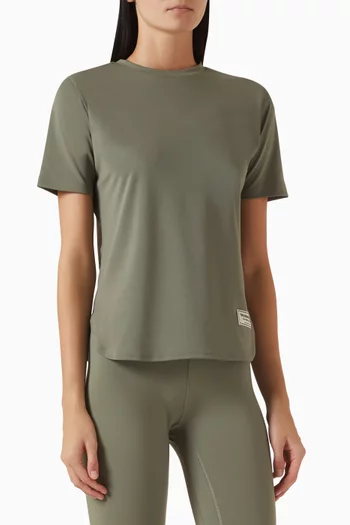 Curved Hem T-shirt in Recycled Softskin