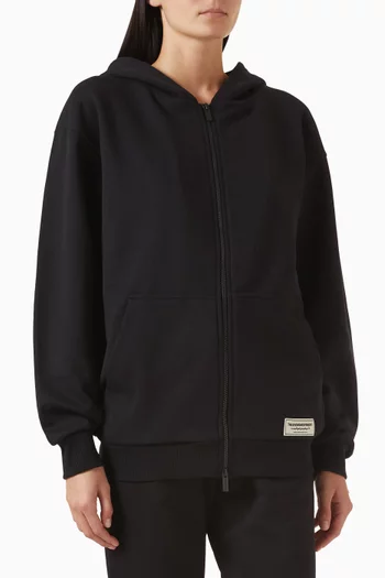 Oversized Zip Hoodie in Organic Cotton-blend