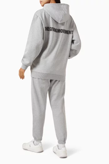 Oversized Zip Hoodie in Organic Cotton-blend