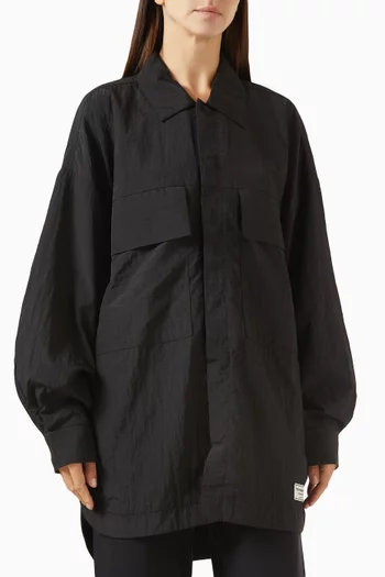 Oversized Pocket Shacket in Recycled Nylon