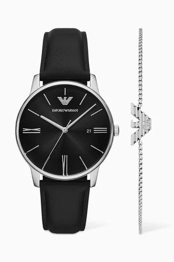 طقم هدايا سوار وساعة مينيماليست كوارتز