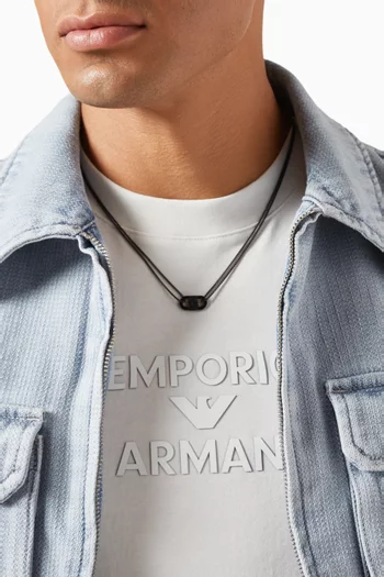 Crystal ID Pendant Necklace in Stainless Steel