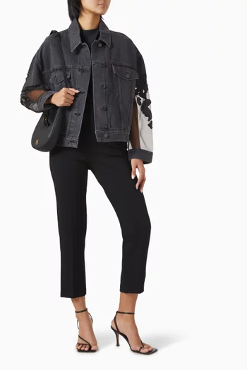 Organza-sleeves Jacket in Denim