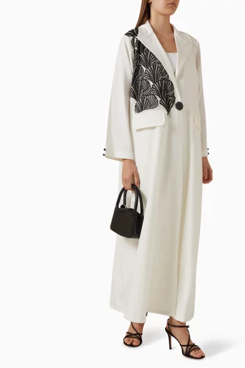 Embellished Coat-style Abaya in Crepe