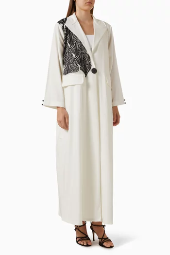 Embellished Coat-style Abaya in Crepe