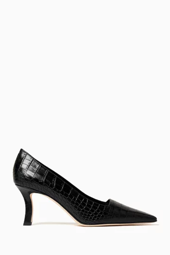 Moiralo 70 Pumps in Croc-embossed Leather