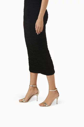 Chaos 90 Sandals in Snake-embossed Metallic Leather